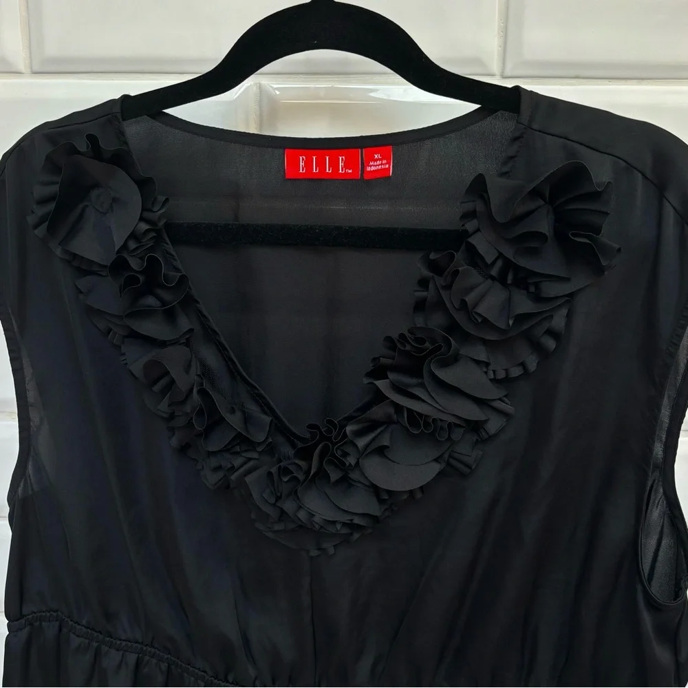 Women’s XL ELLE Sleeveless Blouse - Black - Picture 3 of 3